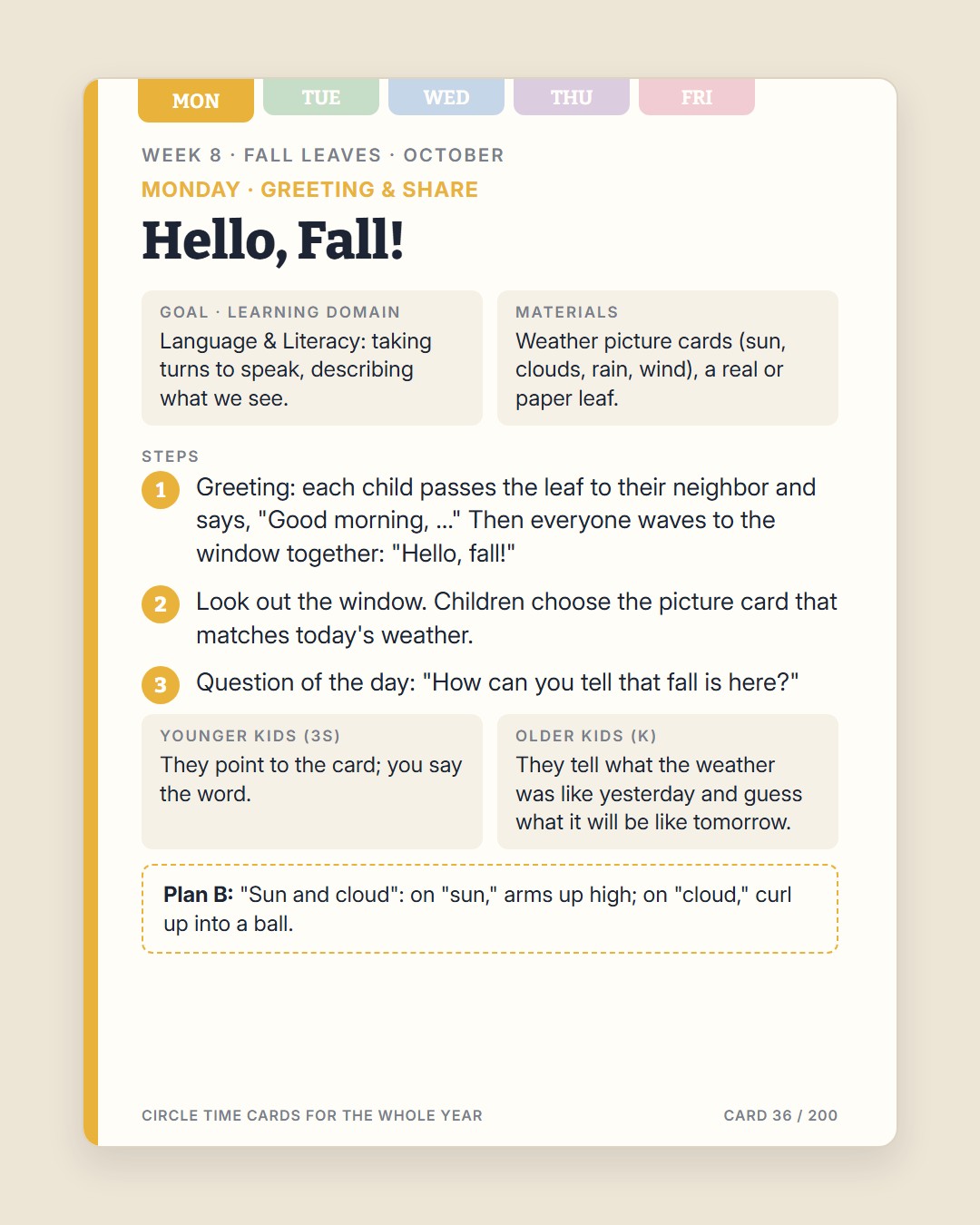 Circle Time Cards · 1